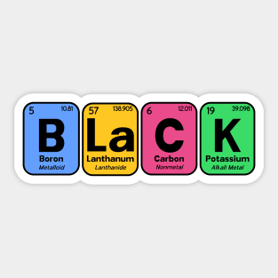 Black Periodic Table of Elements (Colorful) Sticker